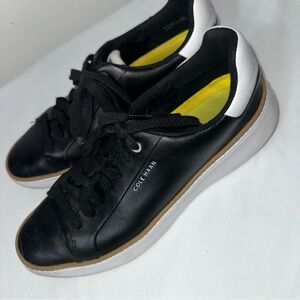 Cole Haan Black and White Leather Casual Sneakers